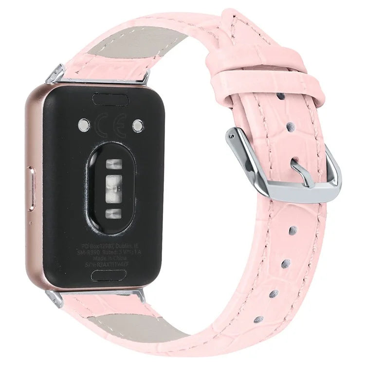 Smooth PU Leather Watch Strap for Samsung Galaxy Fit3 SM-R390 Wrist Bracelet Band