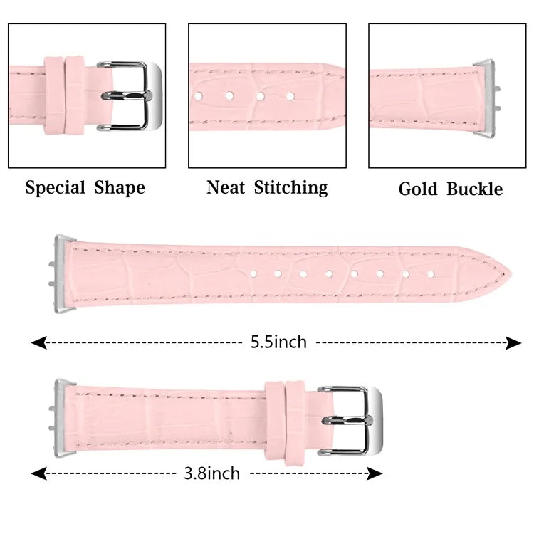 Smooth PU Leather Watch Strap for Samsung Galaxy Fit3 SM-R390 Wrist Bracelet Band