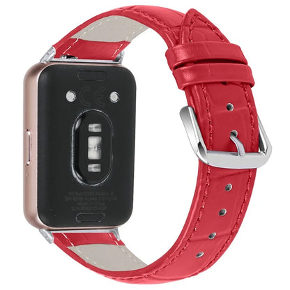 Smooth PU Leather Watch Strap for Samsung Galaxy Fit3 SM-R390 Wrist Bracelet Band