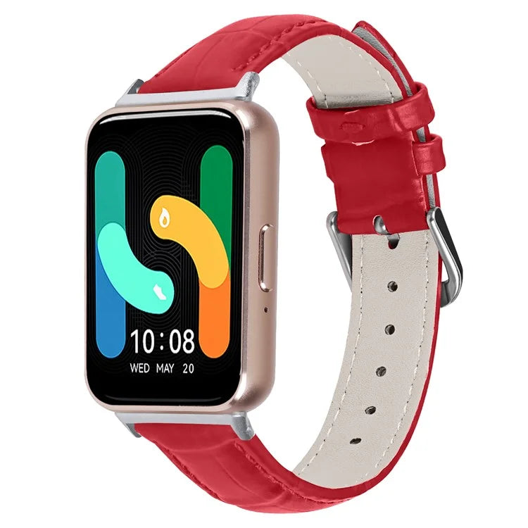 Smooth PU Leather Watch Strap for Samsung Galaxy Fit3 SM-R390 Wrist Bracelet Band
