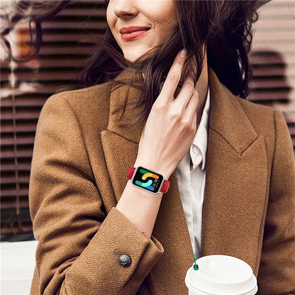 Smooth PU Leather Watch Strap for Samsung Galaxy Fit3 SM-R390 Wrist Bracelet Band