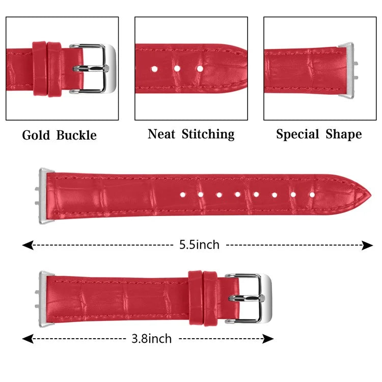 Smooth PU Leather Watch Strap for Samsung Galaxy Fit3 SM-R390 Wrist Bracelet Band