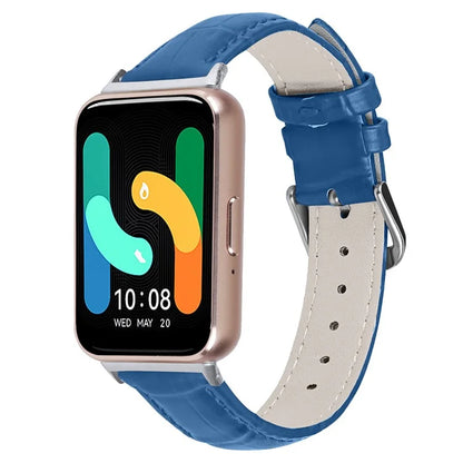 Smooth PU Leather Watch Strap for Samsung Galaxy Fit3 SM-R390 Wrist Bracelet Band
