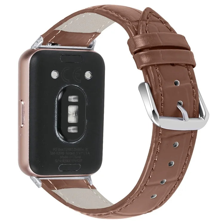 Smooth PU Leather Watch Strap for Samsung Galaxy Fit3 SM-R390 Wrist Bracelet Band