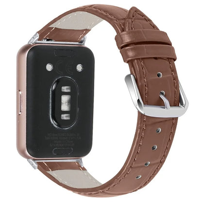 Smooth PU Leather Watch Strap for Samsung Galaxy Fit3 SM-R390 Wrist Bracelet Band