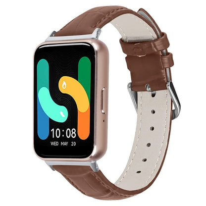 Smooth PU Leather Watch Strap for Samsung Galaxy Fit3 SM-R390 Wrist Bracelet Band