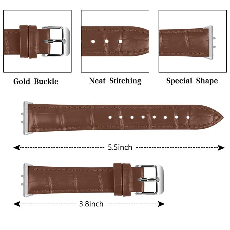 Smooth PU Leather Watch Strap for Samsung Galaxy Fit3 SM-R390 Wrist Bracelet Band