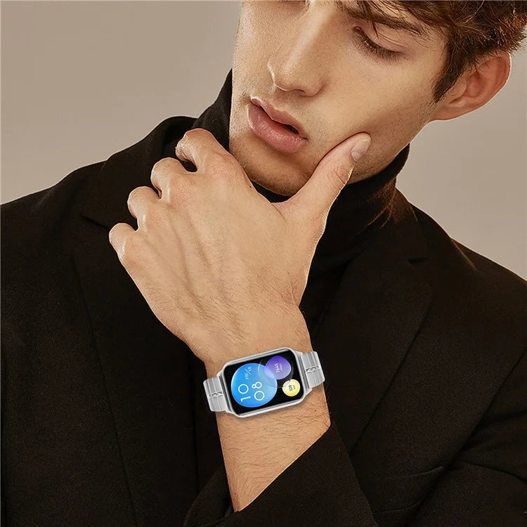 For Xiaomi Redmi Watch 4 Line Design Stainless Steel Strap Replacement Wrist Band