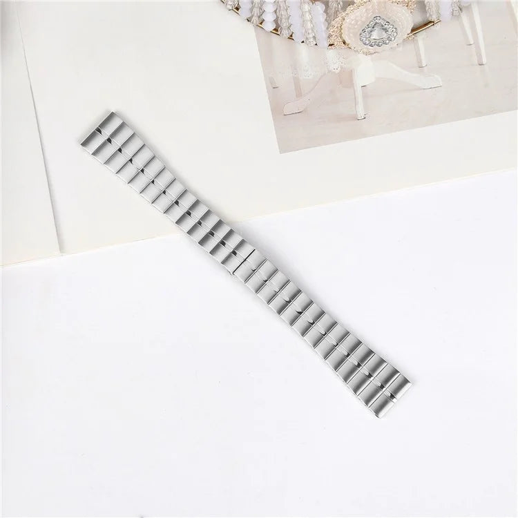 For Garmin Forerunner 245 / Forerunner 245 Music Wrist Band Silver Stainless Steel Watch Strap