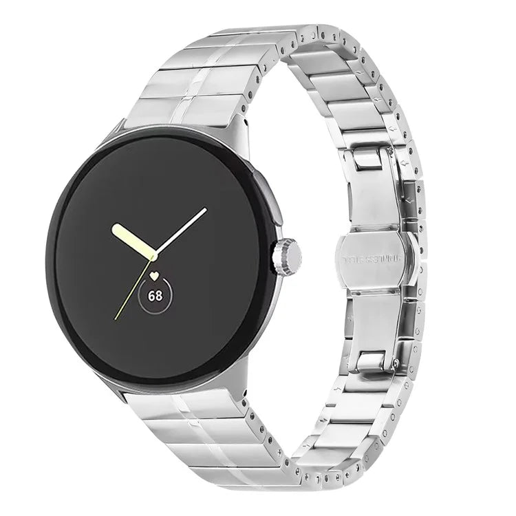 Silver Wrist Band for Google Pixel Watch / Watch 2 Stainless Steel Smartwatch Strap Bracelet