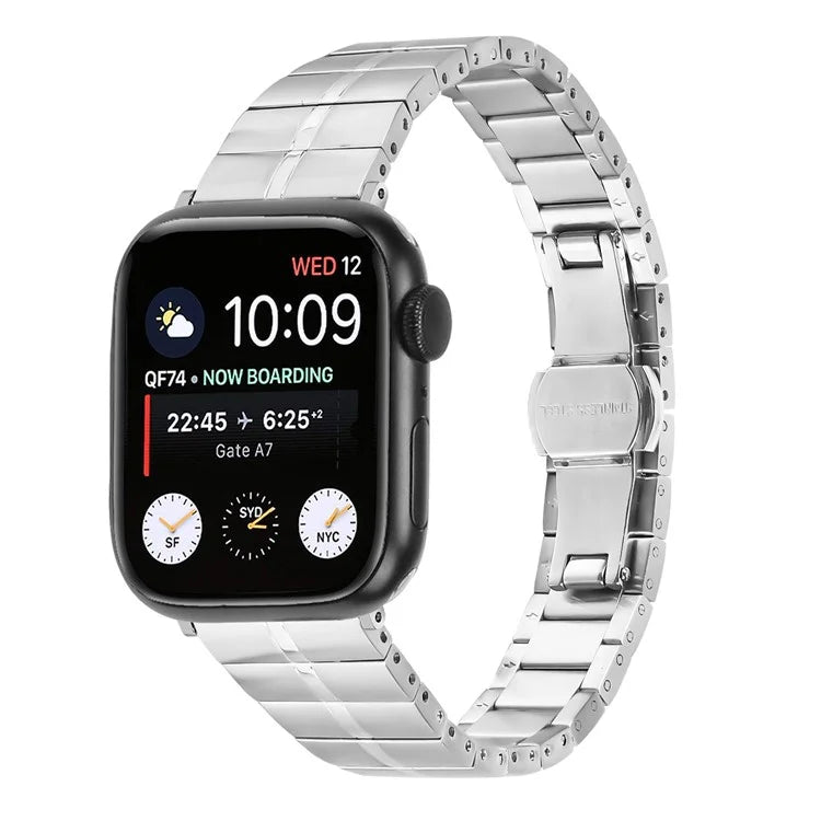 For Apple Watch Ultra 2 Ultra 49mm  /  Series 9 8 7 45mm  /  6 5 4 SE (2022) SE (2023) SE 44mm  /  3 2 1 42mm Stainless Steel Strap