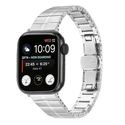 For Apple Watch Ultra 2 Ultra 49mm  /  Series 9 8 7 45mm  /  6 5 4 SE (2022) SE (2023) SE 44mm  /  3 2 1 42mm Stainless Steel Strap