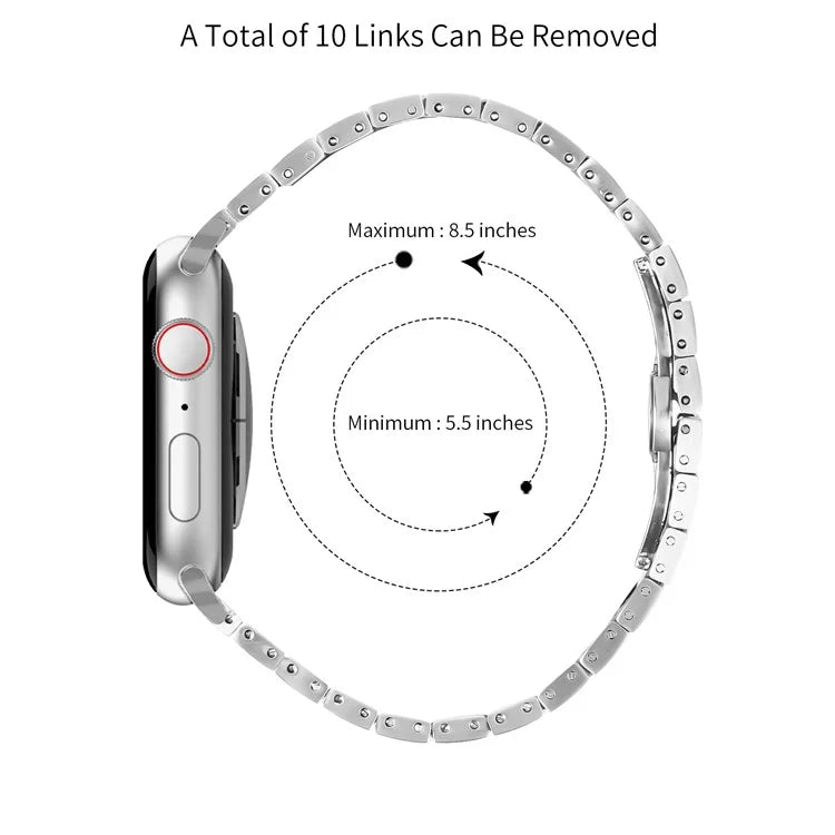 For Apple Watch Ultra 2 Ultra 49mm  /  Series 9 8 7 45mm  /  6 5 4 SE (2022) SE (2023) SE 44mm  /  3 2 1 42mm Stainless Steel Strap