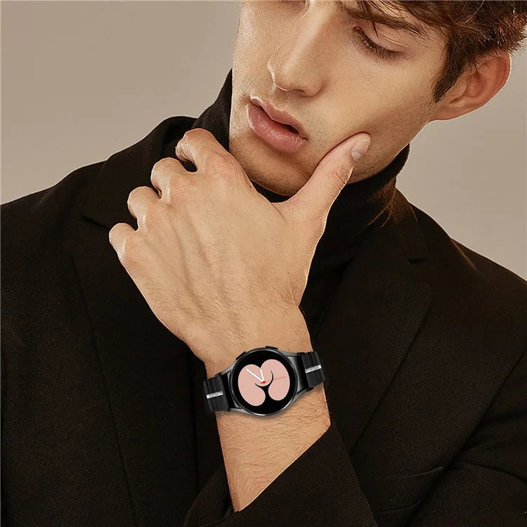 For Samsung Galaxy Watch6 40mm / 44mm / Watch6 Classic 43mm / 47mm Stainless Steel Strap with Quick Release Connector+Silver