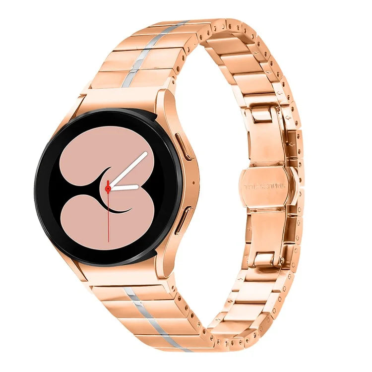 For Samsung Galaxy Watch FE 40mm / Watch4 40mm 44mm / Watch 5 40mm 44mm Stainless Steel Watch Strap Wrist Band+Silver