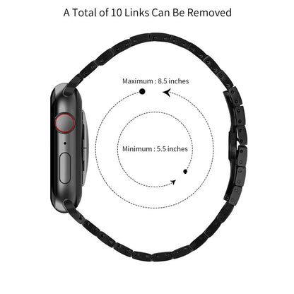 For Apple Watch Ultra 2 Ultra 49mm  /  Series 9 8 7 45mm  /  6 5 4 SE (2022) SE (2023) SE 44mm  /  3 2 1 42mm Stainless Steel Strap