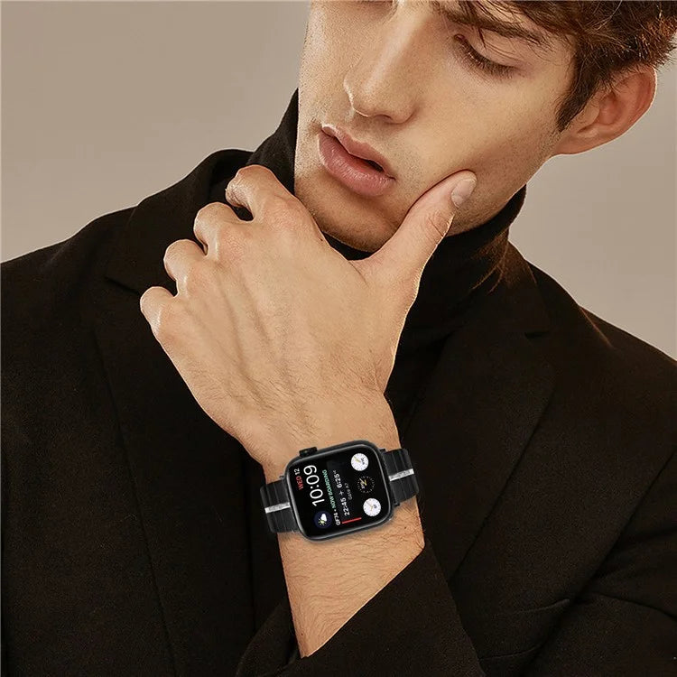 For Apple Watch Ultra 2 Ultra 49mm  /  Series 9 8 7 45mm  /  6 5 4 SE (2022) SE (2023) SE 44mm  /  3 2 1 42mm Stainless Steel Strap