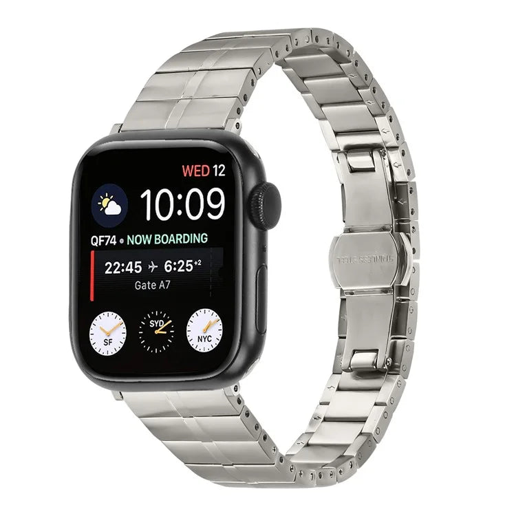 For Apple Watch Ultra 2 Ultra 49mm  /  Series 9 8 7 45mm  /  6 5 4 SE (2022) SE (2023) SE 44mm  /  3 2 1 42mm Stainless Steel Strap
