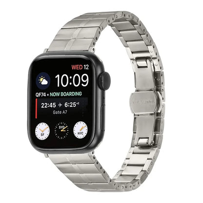 For Apple Watch Ultra 2 Ultra 49mm  /  Series 9 8 7 45mm  /  6 5 4 SE (2022) SE (2023) SE 44mm  /  3 2 1 42mm Stainless Steel Strap