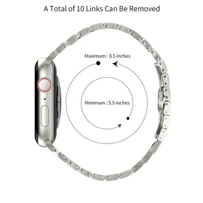 For Apple Watch Ultra 2 Ultra 49mm  /  Series 9 8 7 45mm  /  6 5 4 SE (2022) SE (2023) SE 44mm  /  3 2 1 42mm Stainless Steel Strap