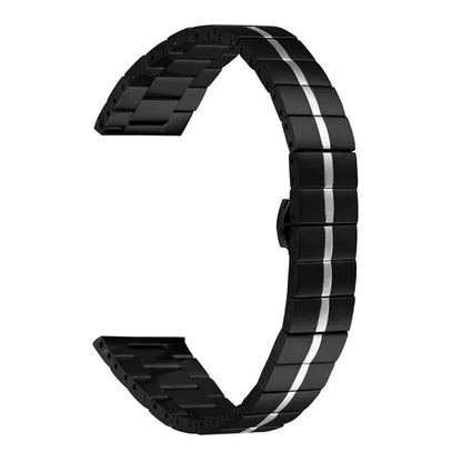 For Garmin Forerunner 645 / 645 Music Stainless Steel Strap Line Design Watch Band+Silver
