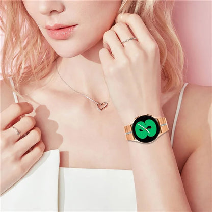 For Garmin Forerunner 645 / 645 Music Stainless Steel Strap Line Design Watch Band+Silver