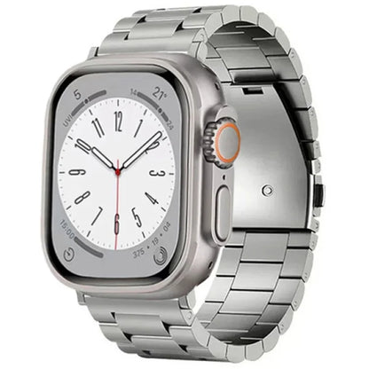 For Apple Watch Ultra 2 Ultra 49mm / Series 9 8 7 45mm / 6 5 4 SE (2022) SE (2023) SE 44mm / 3 2 1 42mm Titanium Alloy Band 3-Bead