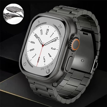 For Apple Watch Series 9 8 7 41mm / 6 5 4 SE (2022) SE (2023) SE 40mm / 3 2 1 38mm Watch Band 3-Bead Titanium Alloy Strap