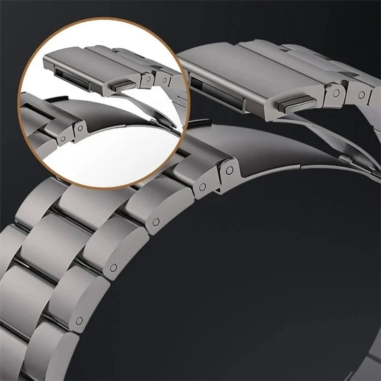 For Apple Watch Series 9 8 7 41mm / 6 5 4 SE (2022) SE (2023) SE 40mm / 3 2 1 38mm Watch Band 3-Bead Titanium Alloy Strap