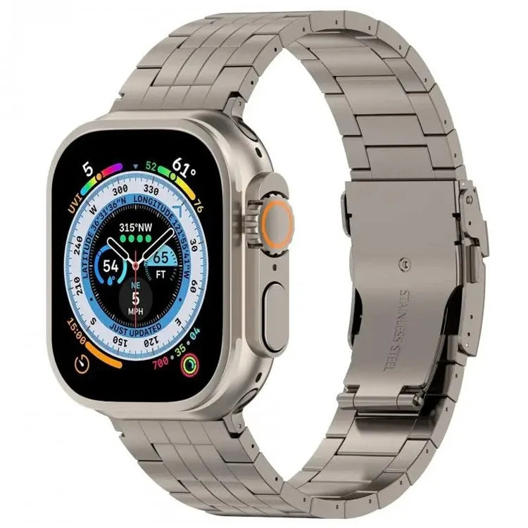 For Apple Watch Ultra 2 Ultra 49mm / Series 9 8 7 45mm / 6 5 4 SE (2022) SE (2023) SE 44mm / 3 2 1 42mm 5-Bead Titanium Alloy Strap