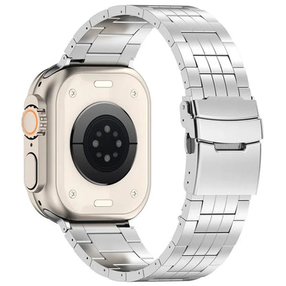 For Apple Watch Ultra 2 Ultra 49mm / Series 9 8 7 45mm / 6 5 4 SE (2022) SE (2023) SE 44mm / 3 2 1 42mm 5-Bead Titanium Alloy Strap