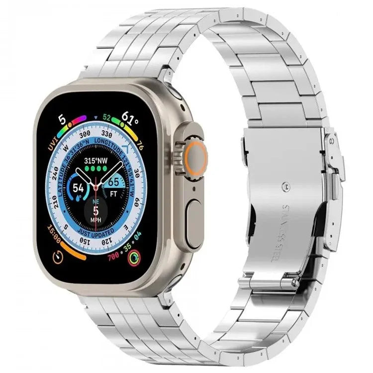 For Apple Watch Ultra 2 Ultra 49mm / Series 9 8 7 45mm / 6 5 4 SE (2022) SE (2023) SE 44mm / 3 2 1 42mm 5-Bead Titanium Alloy Strap