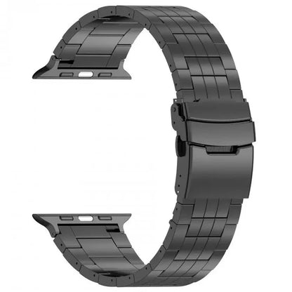 For Apple Watch Series 9 8 7 41mm / 6 5 4 SE (2022) SE (2023) SE 40mm / 3 2 1 38mm Watch Strap 5-Bead Titanium Alloy Bracelet -Black