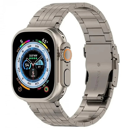 For Apple Watch Series 9 8 7 41mm / 6 5 4 SE (2022) SE (2023) SE 40mm / 3 2 1 38mm Watch Strap 5-Bead Titanium Alloy Bracelet -Titanium