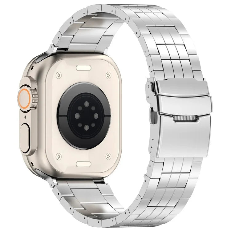 For Apple Watch Series 9 8 7 41mm / 6 5 4 SE (2022) SE (2023) SE 40mm / 3 2 1 38mm Watch Strap 5-Bead Titanium Alloy Bracelet -Silver