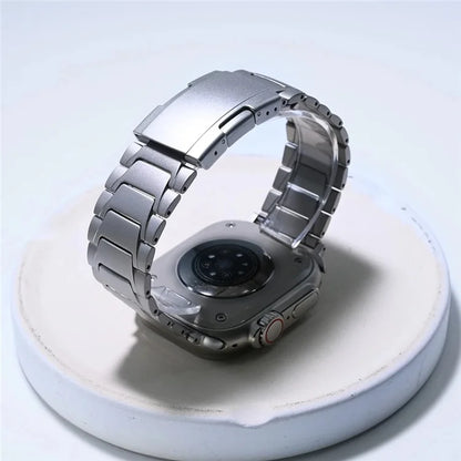 For Apple Watch Ultra 2 Ultra 49mm / Series 9 8 7 45mm / 6 5 4 SE (2022) SE (2023) SE 44mm / 3 2 1 42mm Titanium Alloy Strap Turtleback Clasp