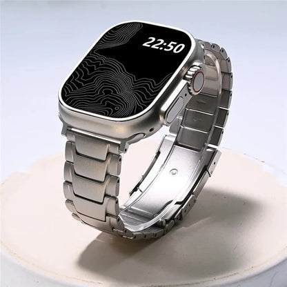 For Apple Watch Series 9 8 7 41mm  /  6 5 4 SE (2022) SE (2023) SE 40mm  /  3 2 1 38mm Titanium Alloy Watch Band Turtleback Clasp