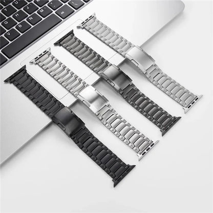 For Apple Watch Series 9 8 7 41mm  /  6 5 4 SE (2022) SE (2023) SE 40mm  /  3 2 1 38mm Titanium Alloy Watch Band Turtleback Clasp