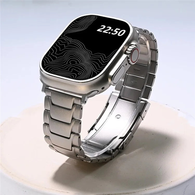 For Apple Watch Series 9 8 7 41mm  /  6 5 4 SE (2022) SE (2023) SE 40mm  /  3 2 1 38mm Titanium Alloy Watch Band Turtleback Clasp