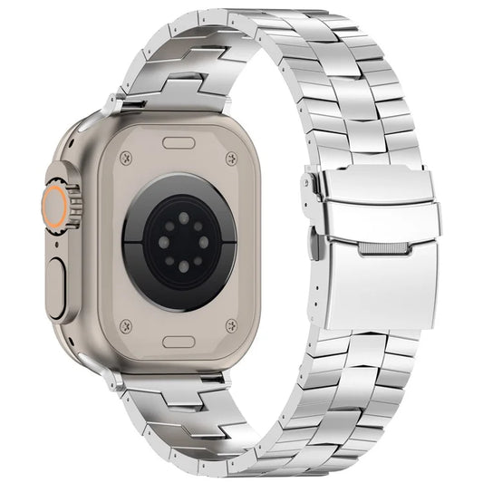 For Apple Watch Series 9 8 7 41mm / 6 5 4 SE (2022) SE (2023) SE 40mm / 3 2 1 38mm Titanium Alloy Band Rice Spike Texture Wrist Strap