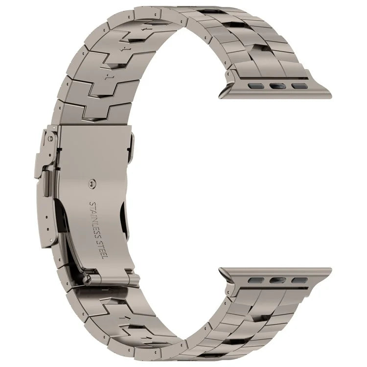 For Apple Watch Series 9 8 7 41mm / 6 5 4 SE (2022) SE (2023) SE 40mm / 3 2 1 38mm Titanium Alloy Band Rice Spike Texture Wrist Strap