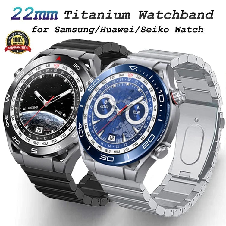 For Huawei Watch GT4 / Xiaomi Mi Watch / Samsung Titanium Alloy Watch Strap 22mm