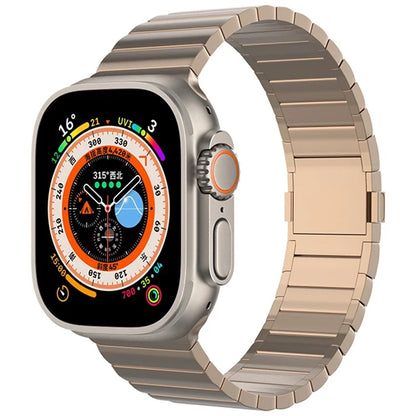 For Apple Watch Ultra 2 Ultra 49mm/9 8 7 45mm / 6 5 4 SE (2022) SE (2023) SE 44mm / 3 2 1 42mm Titanium Alloy Watch Band Magnetic Clasp