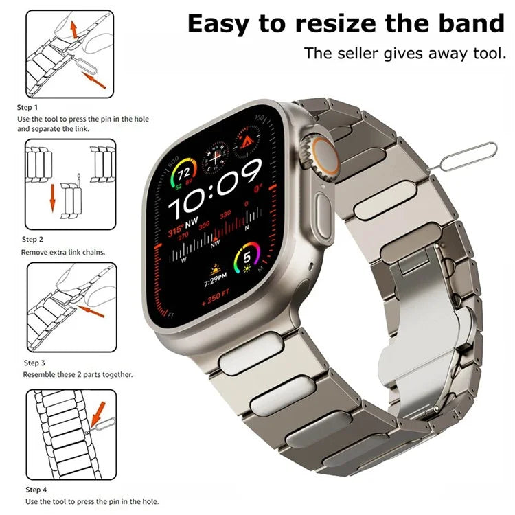 For Apple Watch Ultra 2 Ultra 49mm / Series 9 8 7 45mm / 6 5 4 SE (2022) SE (2023) SE 44mm / 3 2 1 42mm Titanium Alloy Wristband