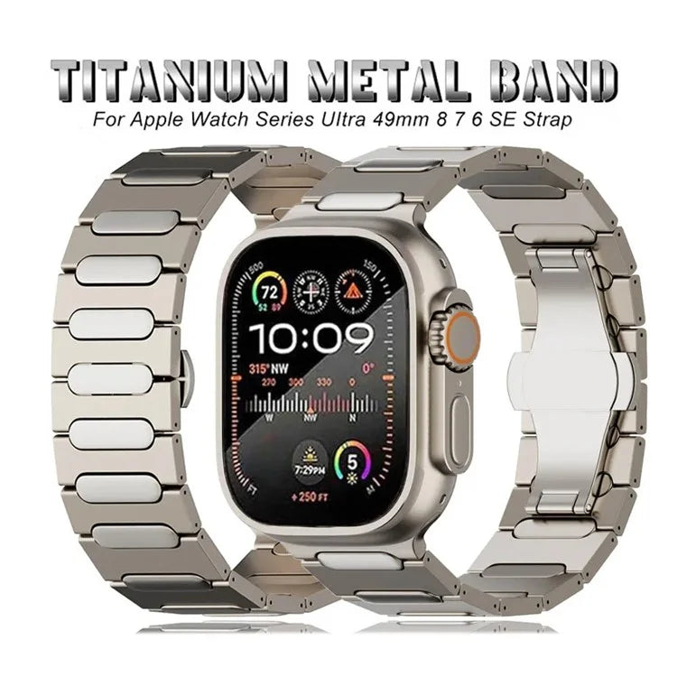 For Apple Watch Ultra 2 Ultra 49mm / Series 9 8 7 45mm / 6 5 4 SE (2022) SE (2023) SE 44mm / 3 2 1 42mm Titanium Alloy Wristband