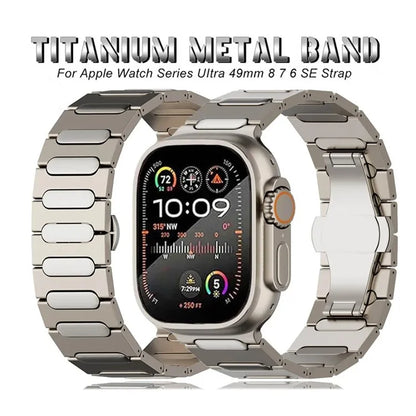 For Apple Watch Ultra 2 Ultra 49mm / Series 9 8 7 45mm / 6 5 4 SE (2022) SE (2023) SE 44mm / 3 2 1 42mm Titanium Alloy Wristband