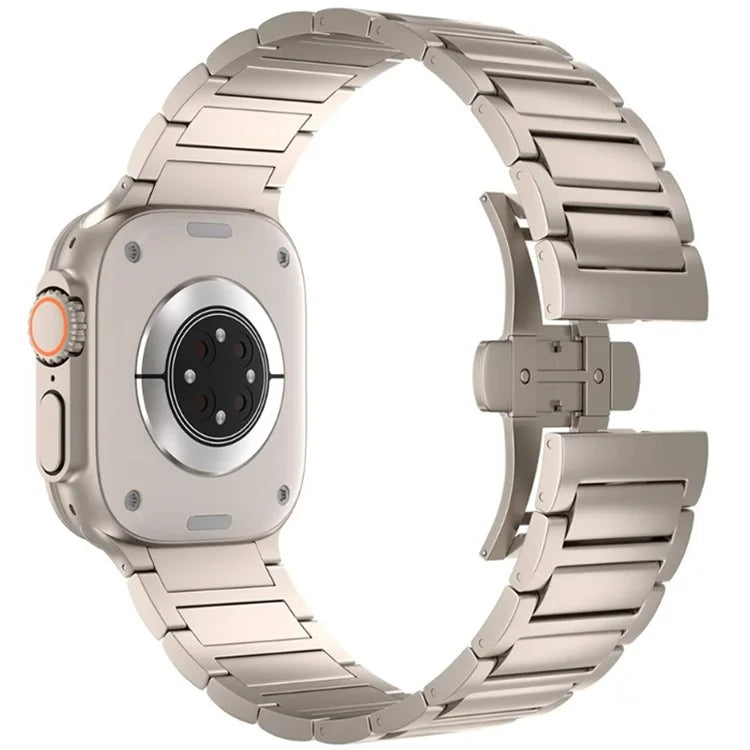 For Apple Watch Ultra 2 Ultra 49mm / Series 9 8 7 45mm / 6 5 4 SE (2022) SE (2023) SE 44mm / 3 2 1 42mm Metal Butterfly Buckle Watch Band