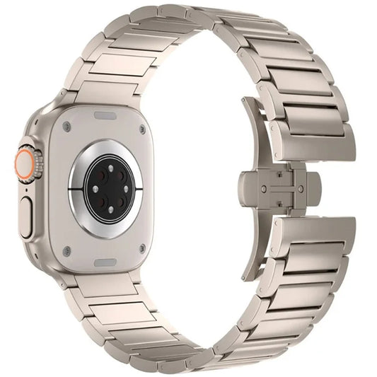 For Apple Watch Ultra 2 Ultra 49mm / Series 9 8 7 45mm / 6 5 4 SE (2022) SE (2023) SE 44mm / 3 2 1 42mm Metal Butterfly Buckle Watch Band