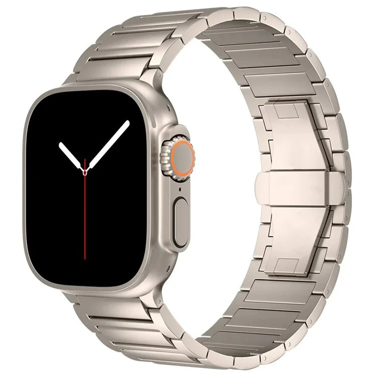 For Apple Watch Ultra 2 Ultra 49mm / Series 9 8 7 45mm / 6 5 4 SE (2022) SE (2023) SE 44mm / 3 2 1 42mm Metal Butterfly Buckle Watch Band