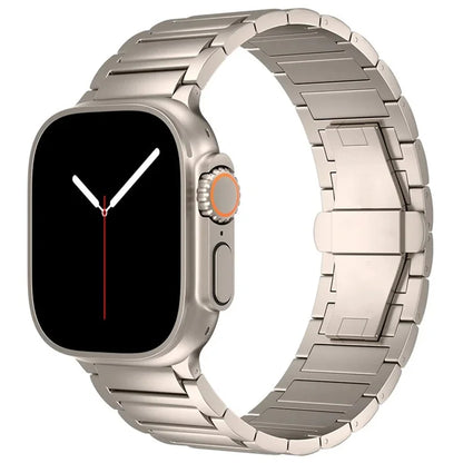 For Apple Watch Ultra 2 Ultra 49mm / Series 9 8 7 45mm / 6 5 4 SE (2022) SE (2023) SE 44mm / 3 2 1 42mm Metal Butterfly Buckle Watch Band
